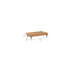 Benzara Sena Futon Convertible Sofa Bed Sleeper Couch, Light Brown Faux Leather