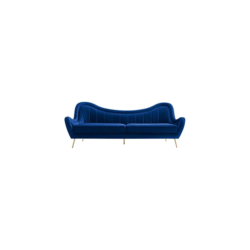 Modway EEI-5874-NAV Cheshire Channel Tufted Performance Velvet Sofa, Navy