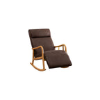 Wood Rocking Chair, Upholstered Rocker Chair with High Backrest, Ergonomic Relax Chair, Modern Leisure Armchair, Smooth Armrest Recliner, for Nursery, Living Room, Bedroom (Color : Blue)