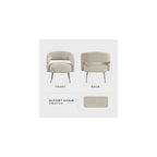 Lexicon Mid-Century Modern Velvet Accent Chair with Open Back, Gold Metal Legs, Upholstered Curved Barrel Armchair for Living Room/Bedroom/Office, Easy Assembly, Taupe