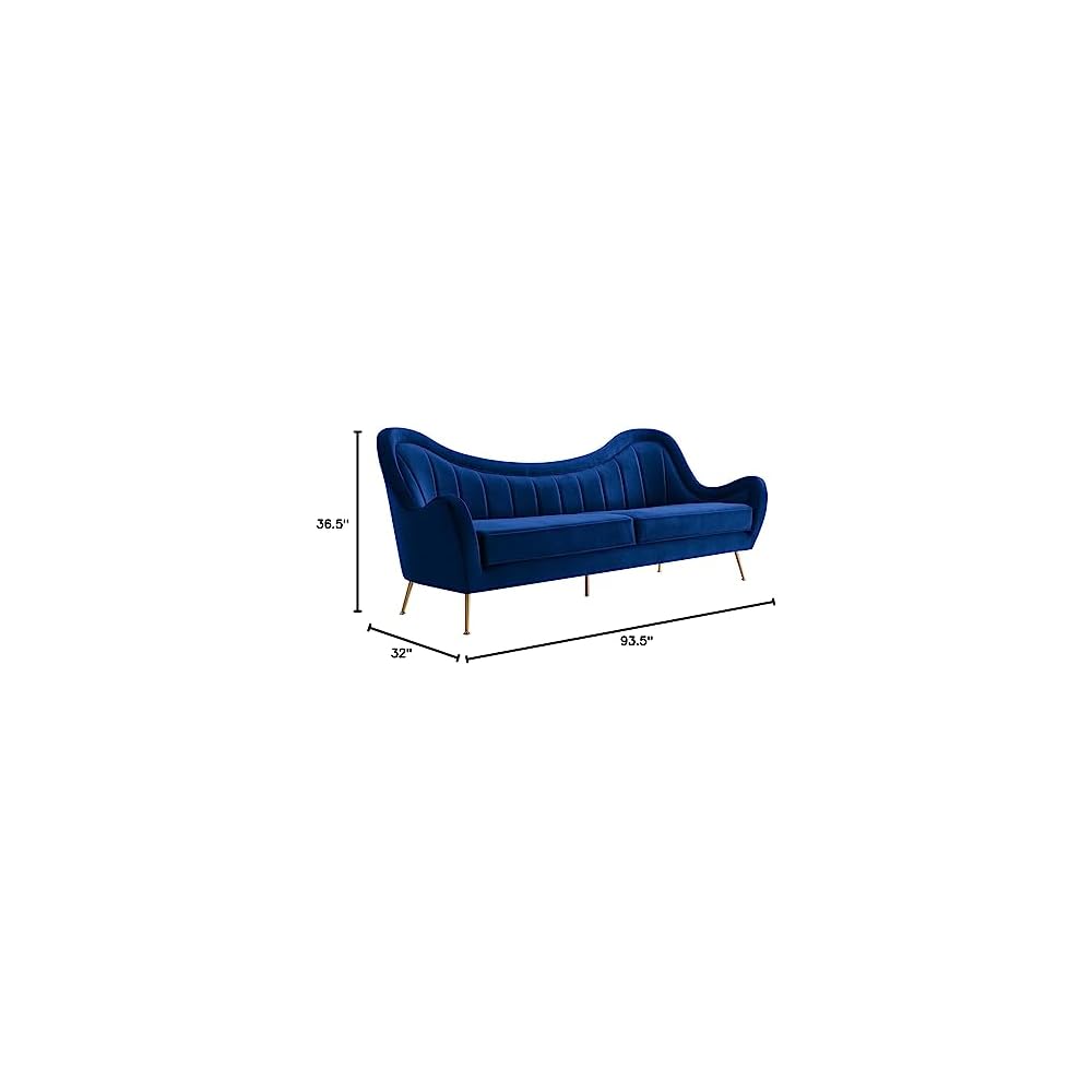 Modway EEI-5874-NAV Cheshire Channel Tufted Performance Velvet Sofa, Navy