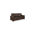Signature Design by Ashley Santorine Transitional Tufted Leather Match Sofa, Dark Brown