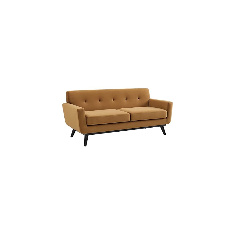 Modway Engage Performance Velvet Loveseat with Cognac Finish EEI-5599-COG