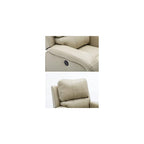 Power Recliner Chair Comfortable Air Leather Recliner Single Sofa with USB Charge Port Overstuffed Home Theater Seating for Living Room and Bedroom(Milk White)