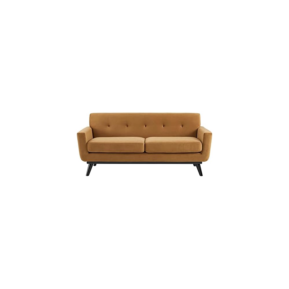 Modway Engage Performance Velvet Loveseat with Cognac Finish EEI-5599-COG