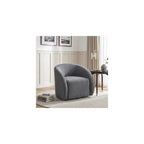 Lexicon Accent Chair, Swivel Barrel Chair, Blue Microfiber