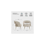 Lexicon Mid-Century Modern Velvet Accent Chair with Open Back, Gold Metal Legs, Upholstered Curved Barrel Armchair for Living Room/Bedroom/Office, Easy Assembly, Taupe