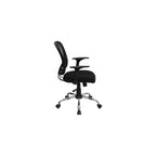 BizChair Mid-Back Black Mesh Swivel Task Office Chair with Chrome Base and Arms