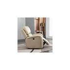 Power Recliner Chair Comfortable Air Leather Recliner Single Sofa with USB Charge Port Overstuffed Home Theater Seating for Living Room and Bedroom(Milk White)