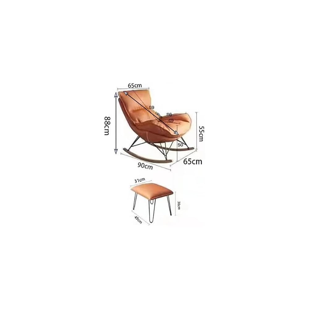 Lounge Chair Oversized Ergonomic Rocking Lobster Chairs Modern Leisure Waterproof Tech Cloth Rocking Chair with Footrest Comfy Lazy Sofa Recliner Beanbag Chair for Living Balcony Bedroom Whiskey Bar