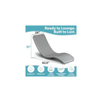 Coast Modern in Pool Lounge Chair - Waterproof & Weighted Chaise Lounger - Outdoor Pool Furniture for Patio or in Baja Shelf - Gray