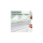 4 Inch Mattress Topper Memory Foam Cooling Bamboo Queen Size