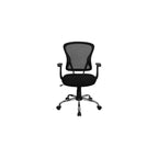 BizChair Mid-Back Black Mesh Swivel Task Office Chair with Chrome Base and Arms