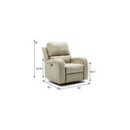 Power Recliner Chair Comfortable Air Leather Recliner Single Sofa with USB Charge Port Overstuffed Home Theater Seating for Living Room and Bedroom(Milk White)