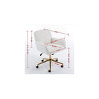Furniture Office Chair,Artificial Rabbit Hair Home Office Chair with Golden Metal Base,Adjustable Desk Chair Swivel Office Chair,Vanity Chair(Violet)