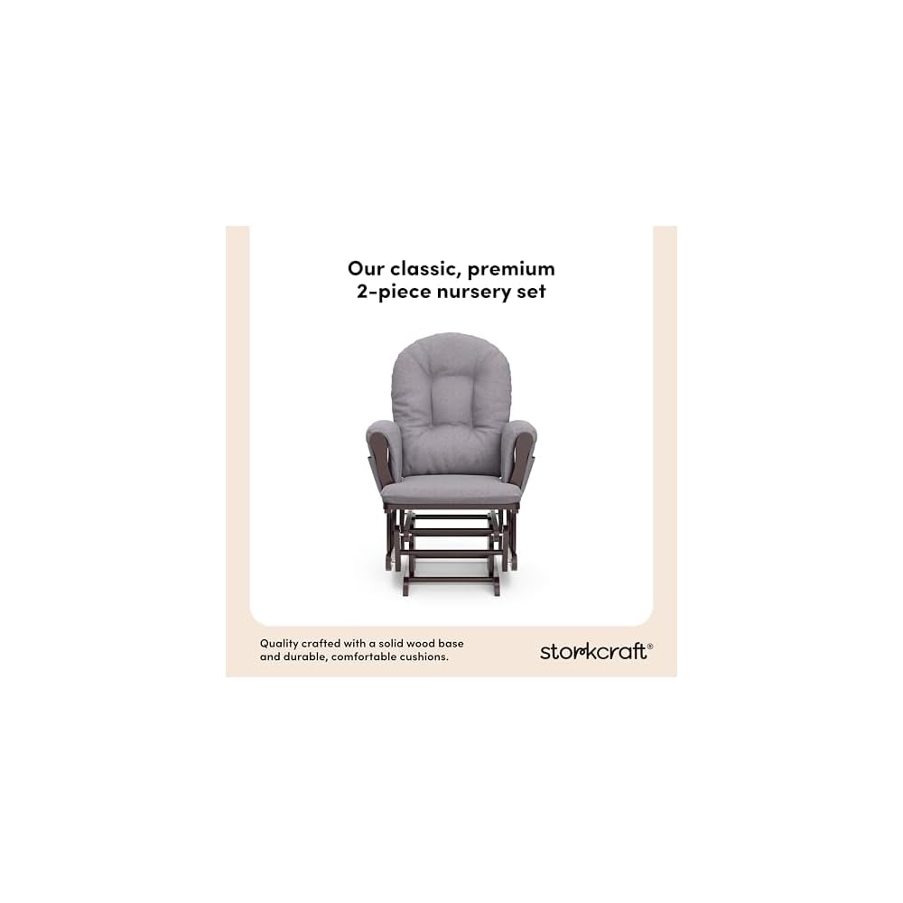 Storkcraft Premium Hoop Glider & Ottoman, Espresso/Gray Swirl