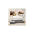 Garvee 108'' Modular Sectional Sofa, Left Facing Chaise L-Shaped Boneless Couch, Ultra Deep Seat Modern Sectional Sofa for Living Room, 5mm Wale Corduroy Fabric, Gary