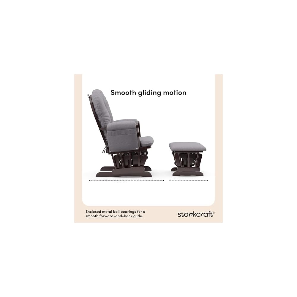 Storkcraft Premium Hoop Glider & Ottoman, Espresso/Gray Swirl