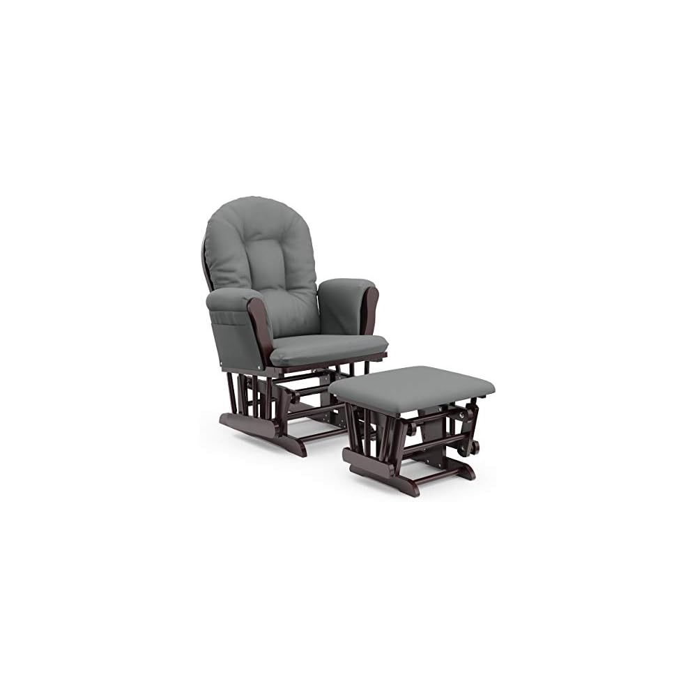 Storkcraft Premium Hoop Glider & Ottoman, Espresso/Gray Swirl