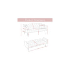 Velvet Convertible Futon Sofa Bed with 3 Adjustable Tufted Backrest，Pink