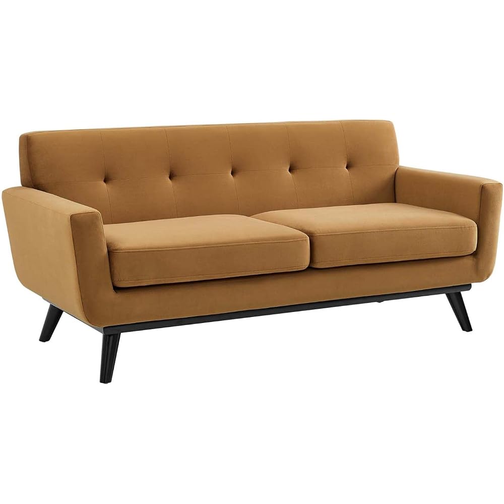Modway Engage Performance Velvet Loveseat with Cognac Finish EEI-5599-COG