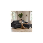 85" Modular Sectional Sofa with Storage, 3-Seat Corduroy Memory Foam Cloud Couch, L Shaped Modern Sectional Sofa Set with Movable Ottoman,Black