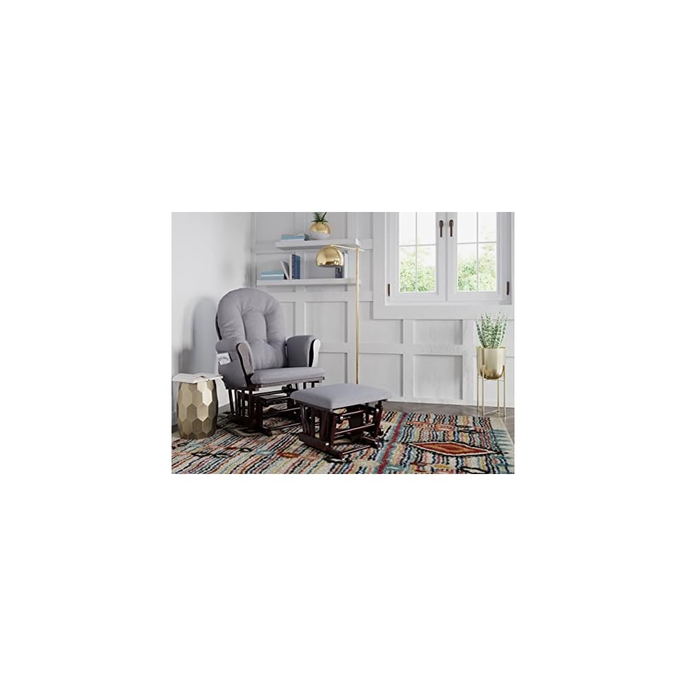 Storkcraft Premium Hoop Glider & Ottoman, Espresso/Gray Swirl