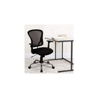 BizChair Mid-Back Black Mesh Swivel Task Office Chair with Chrome Base and Arms