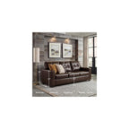 Signature Design by Ashley Santorine Transitional Tufted Leather Match Sofa, Dark Brown