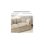 Aoowow Modular Sectional Sofa Modern Convertible Loveseat Couch,77.16 Inch Deep 2-Seater Sofas Comfy Chenille Cloud Sofas and Couches Set with Movable Ottoman for Living Room Apartment（Camel）