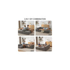 Garvee 108'' Modular Sectional Sofa, Left Facing Chaise L-Shaped Boneless Couch, Ultra Deep Seat Modern Sectional Sofa for Living Room, 5mm Wale Corduroy Fabric, Gary