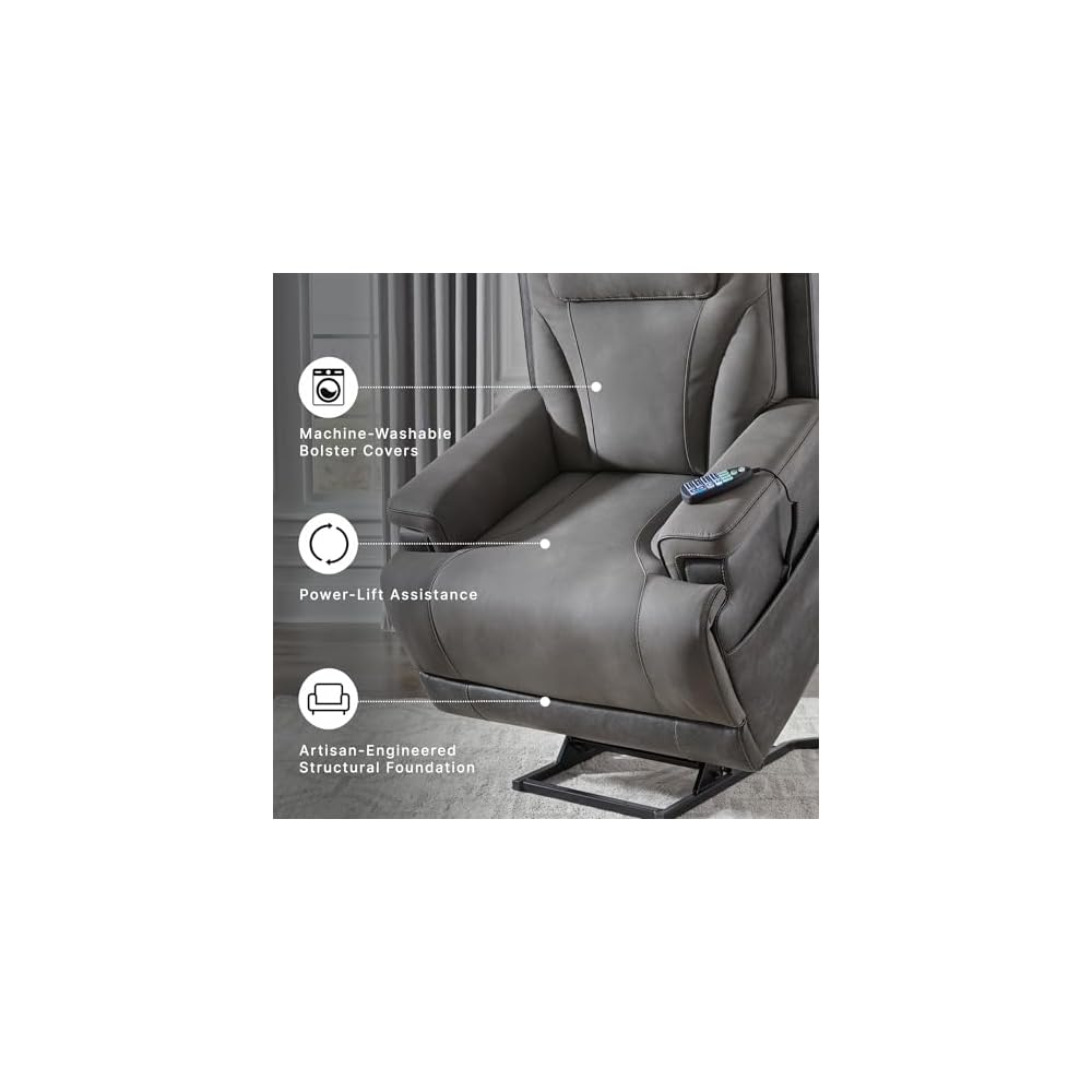 Signature Design by Ashley Power Lift Recliner with Heat and Massage