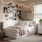 EnHomee Corner Cloud Bed Frame Full Size with Convertible Headboard