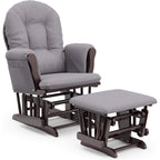 Storkcraft Premium Hoop Glider & Ottoman, Espresso/Gray Swirl